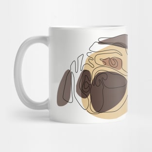 Modern One line Abstract Pug Mug